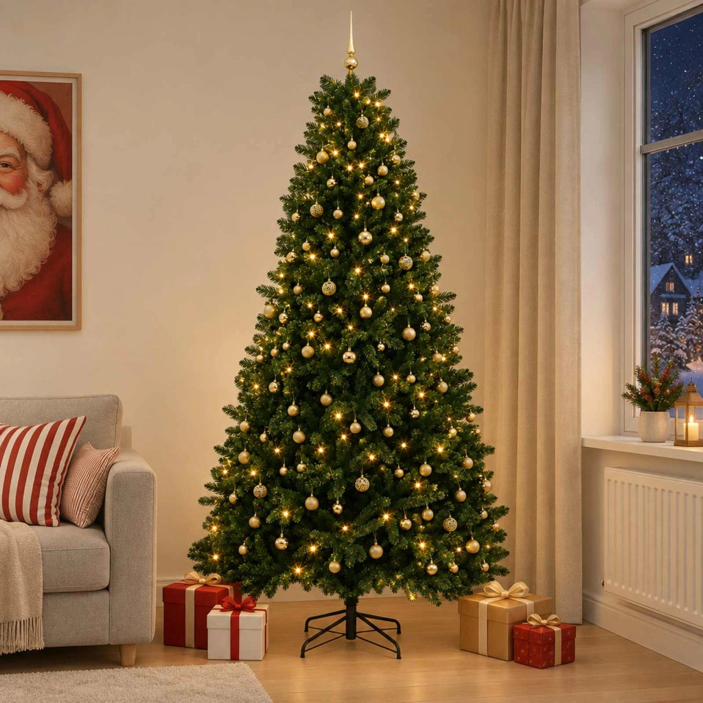 Albero di Natale artificiale verde medio con palline 300 cm 3467342
