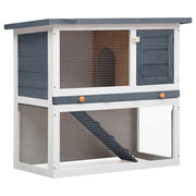 Conigliera da esterno con 1 porta 90 x 45 x 80 cm legno grigio 02_0000586