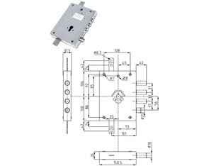 SERRATURA TRIPLICE APPLICARE CIL. EUROPEO CON SCROCCO BLIND. HEAVY- - mm.73 (IMB NE43 7) reversibile in busta - 1 pezzi DIERRE