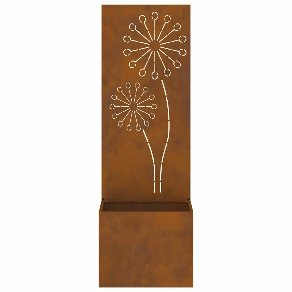 vidaXL Vaso da Giardino con Pannello Decorativo Ruggine 50 x 140 cm