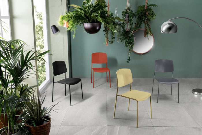 Set 4 Sedie 52x52xH79 cm in Polipropilene Mars Nero