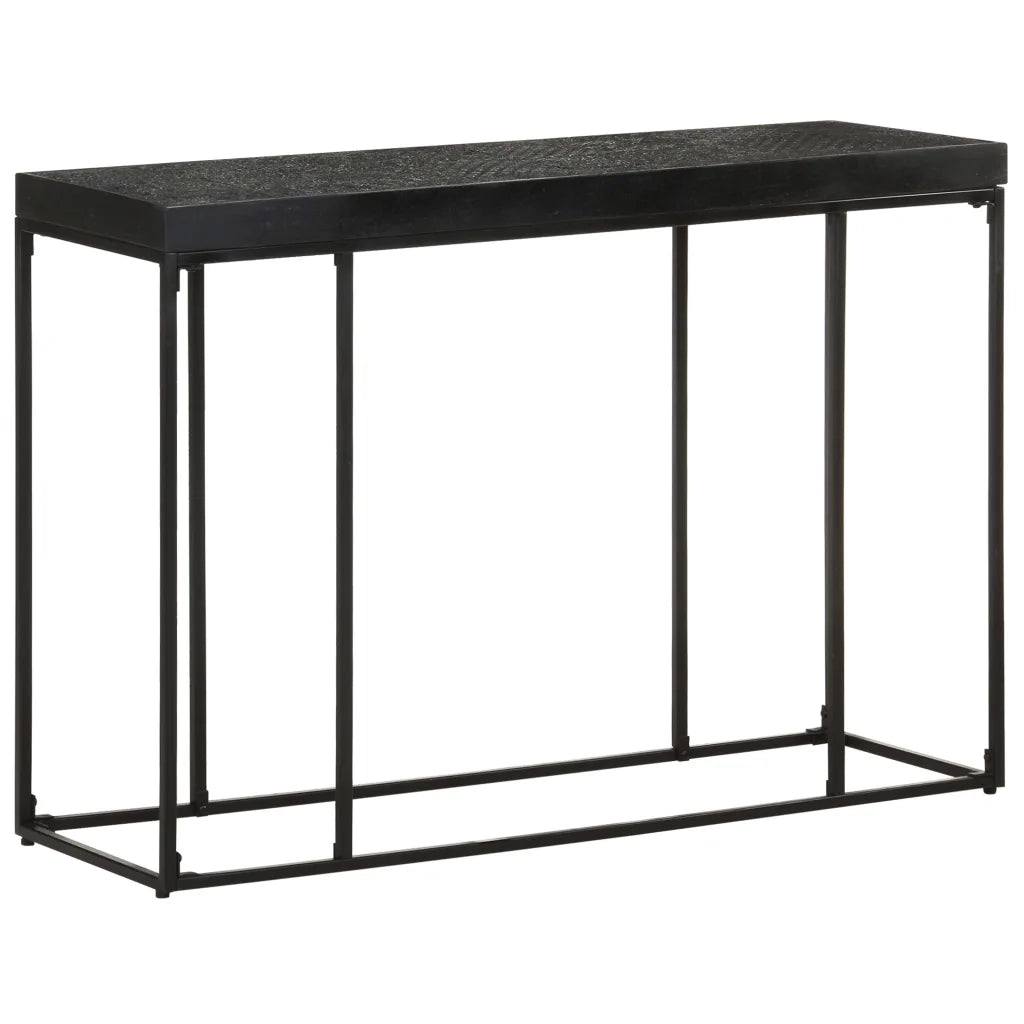 Tavolo Consolle Nero 110x35x76 cm Massello di Acacia e Mango 321612