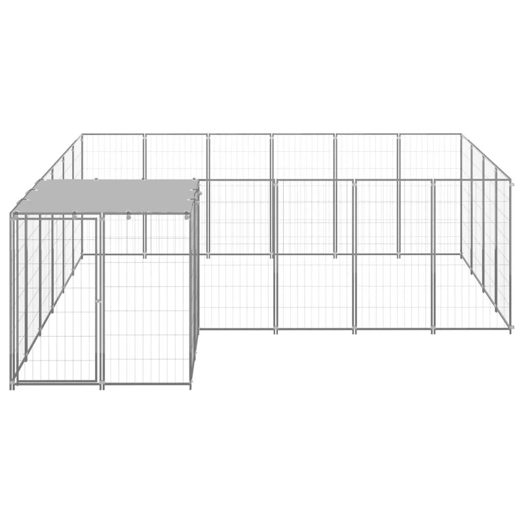 Gabbia per animali da esterno per cani recinto per animali argento 8,47 m² acciaio 02_0000304