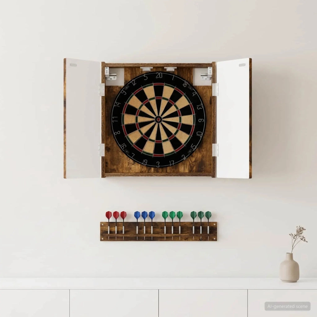 Armadio per Dartboard ALKMAAR Rovere Fumo 52,5 x 10,5 x 53,5 cm 896230