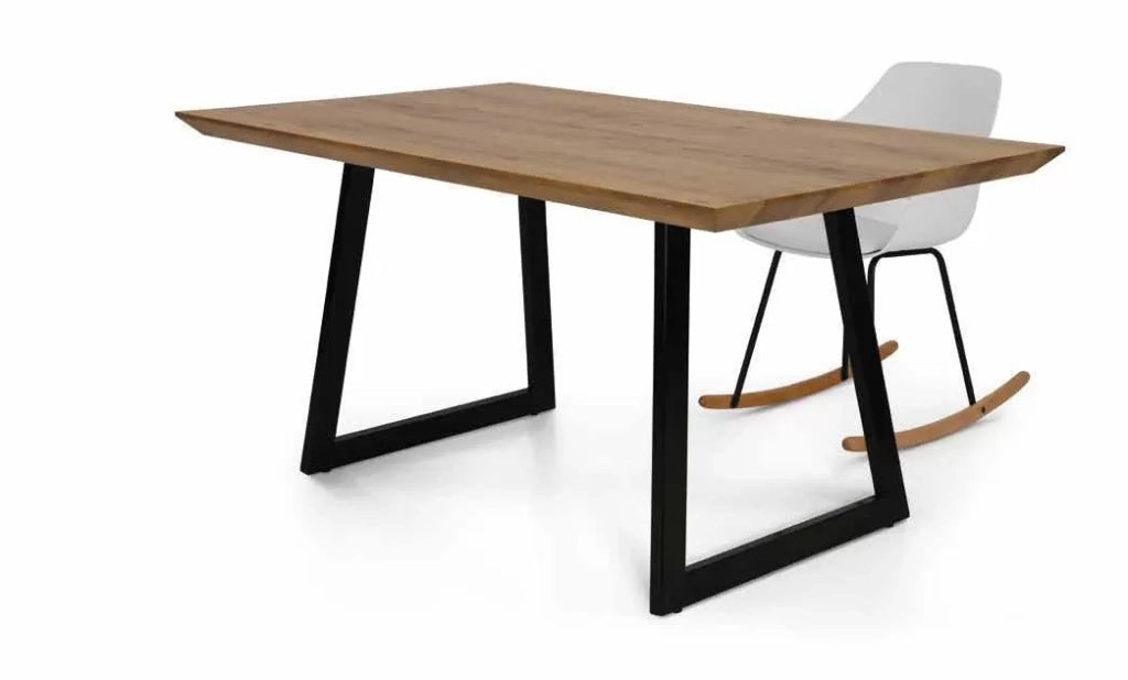 Tavolo fisso legno base metallo nero l.160 p.90 h.76 (986) - Mobili 2G