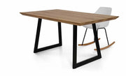 Tavolo fisso legno base metallo nero l.160 p.90 h.76 (986) - Mobili 2G