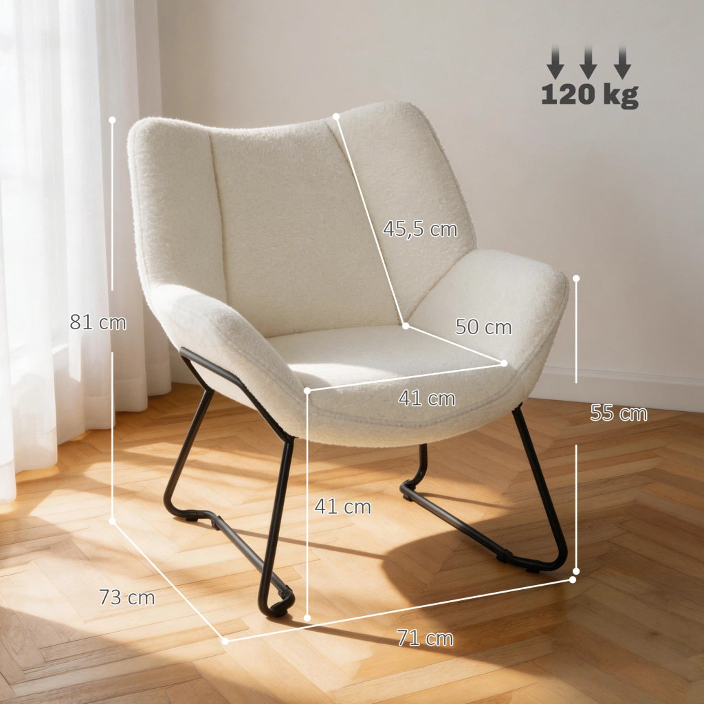 Poltrona imbottita Sherpa ¨C Zephmum ¨C Bianco
