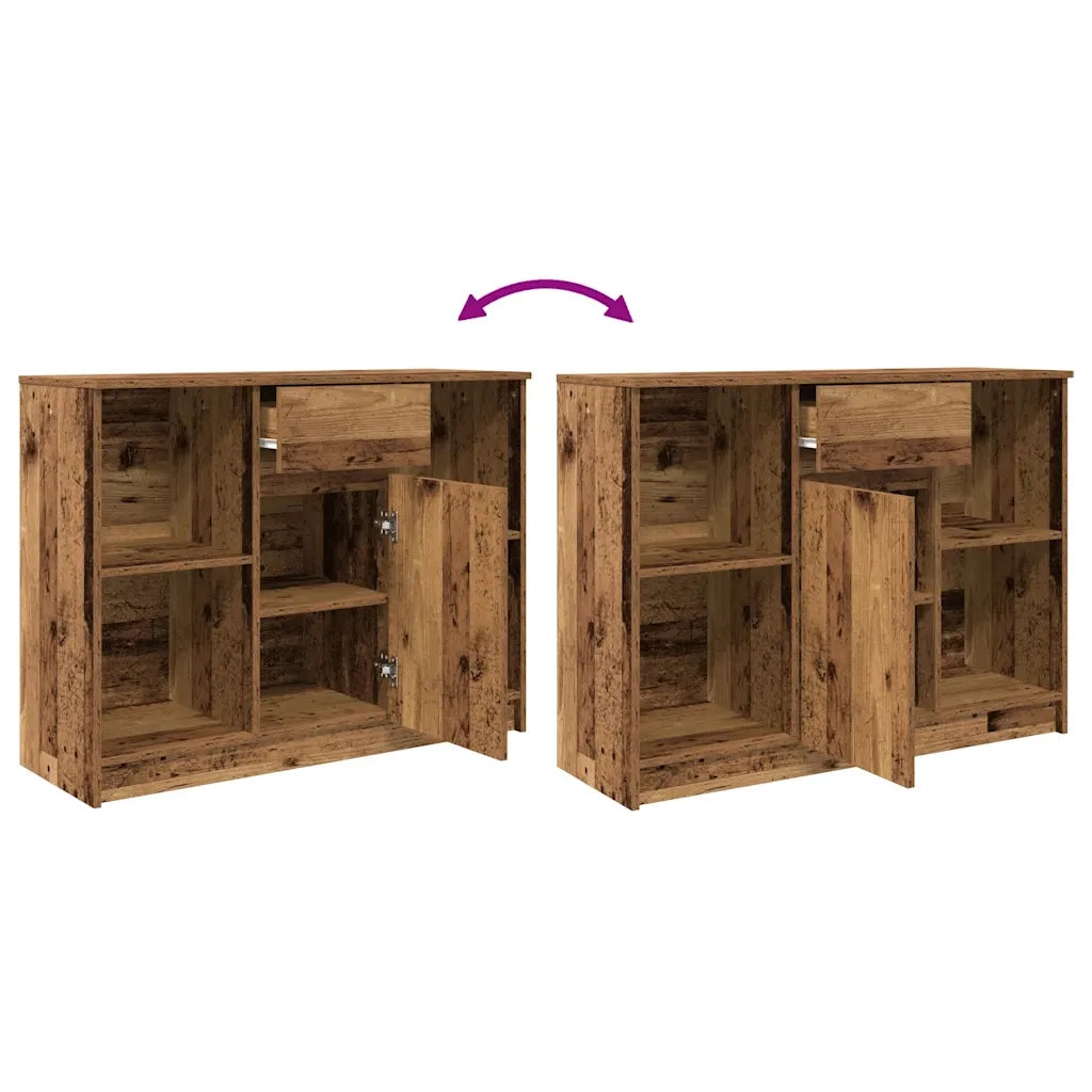 Credenza con Cassetto-Buffet-Armadio da cucina Legno Antico 101x35x76 cm in Truciolato