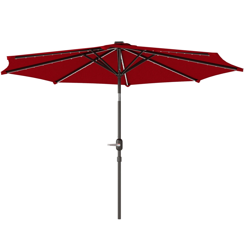 Ombrellone da Giardino ¨C zephmum ¨C Bordeaux, ?292 cm, con Luci LED Solari