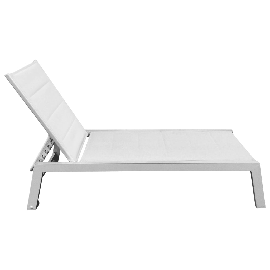 Lettino BARBADOS in textilene bianco - alluminio bianco