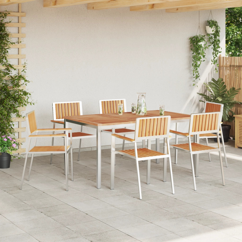 Set pranzo giardino 7 pezzi in legno massello di teak