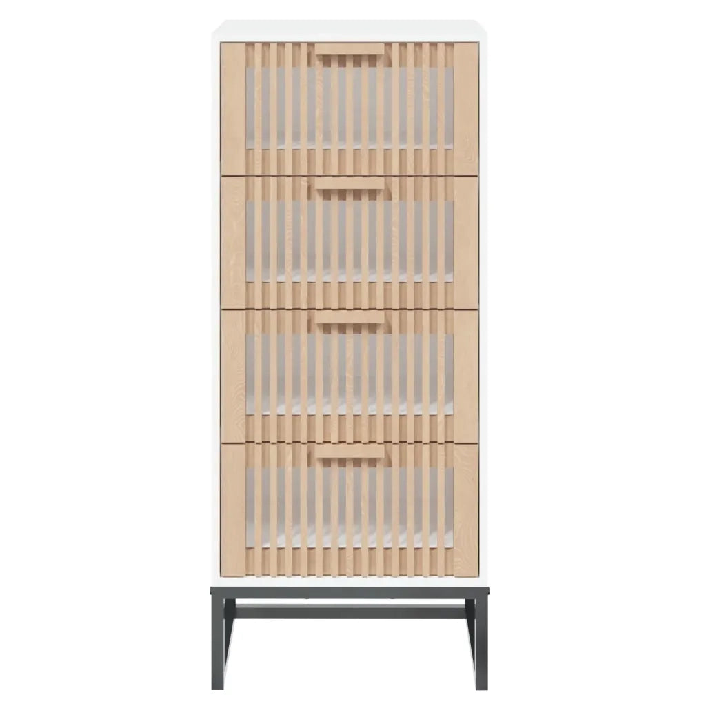 Credenza Bianca 40x30x95 cm in Legno Multistrato 352124