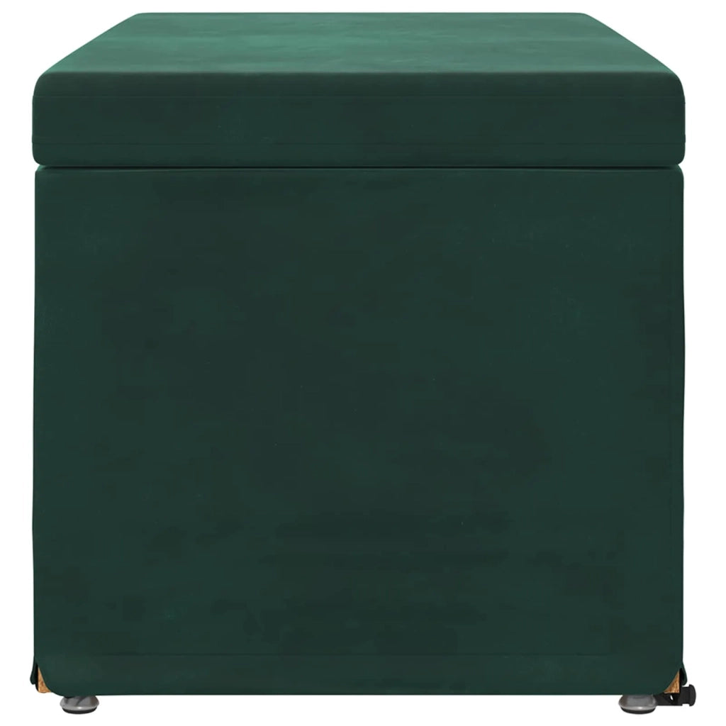 Pouf Verde Scuro 81 x 41 x 40 cm Velluto e Legno Ingegnerizzato 876782