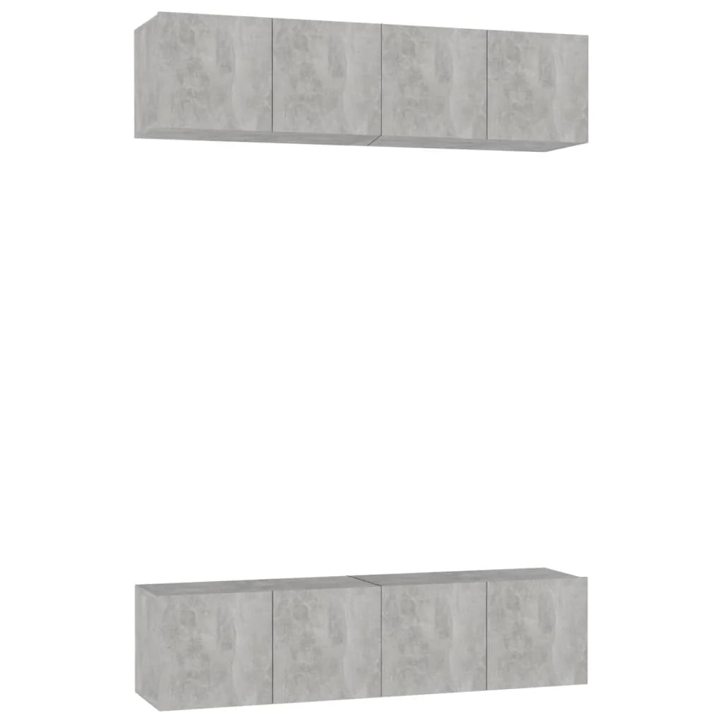 Mobile TV multimediale scaffale TV credenza mobile TV sala da pranzo soggiorno camera da letto 4 pezzi 60 x 30 x 30 cm legno ingegnerizzato grigio 02_0028711
