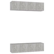 Mobile TV multimediale scaffale TV credenza mobile TV sala da pranzo soggiorno camera da letto 4 pezzi 60 x 30 x 30 cm legno ingegnerizzato grigio 02_0028711