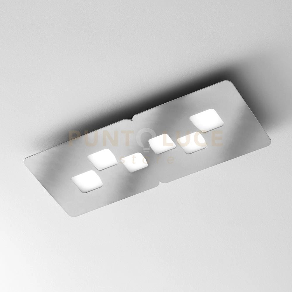 BILBAO P/M - PLAFONIERA ACCIAIO  6 LUCI ATTACCO GX53 65CM