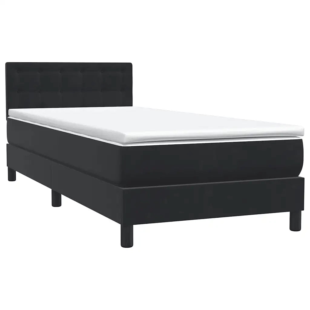 Giroletto a Molle con Materasso Nero 90x210 cm in Velluto 3316577