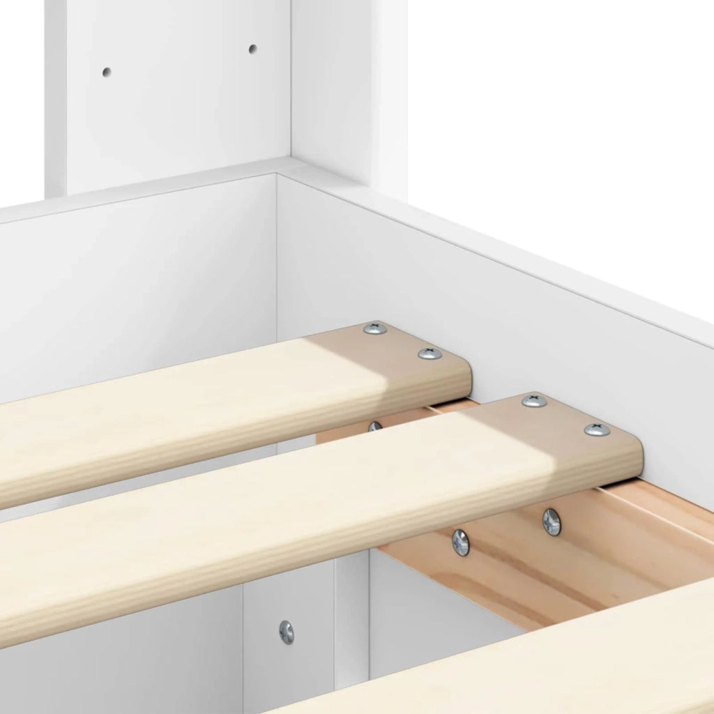 Struttura del letto con stoccaggio e testata Bianco 90 x 200 cm 3413977