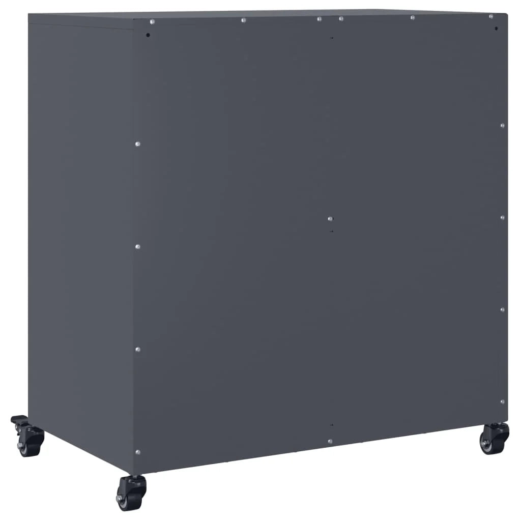 Buffet credenza cassettiera mobiletto mobile contenitore organizer per cucina soggiorno salotto 68,5 x 39 x 72 cm acciaio antracite 02_0029704