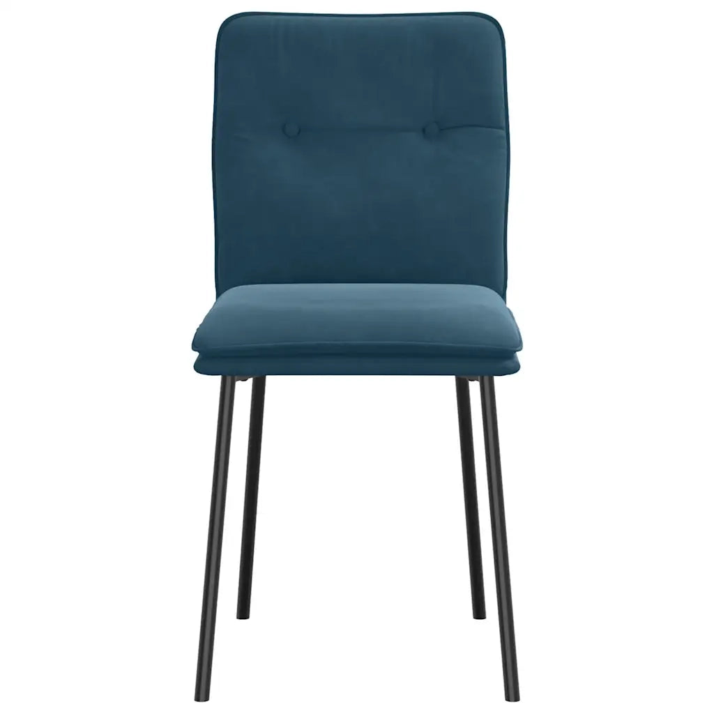 Sedie da Pranzo 6 pz Blu in Velluto