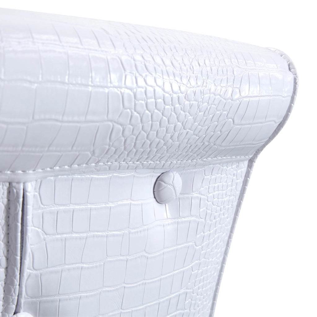 Sedia da Pranzo Set da 2 con Schienale Imbottito, Piedini Regolabili, Metallo e PVC Bianco