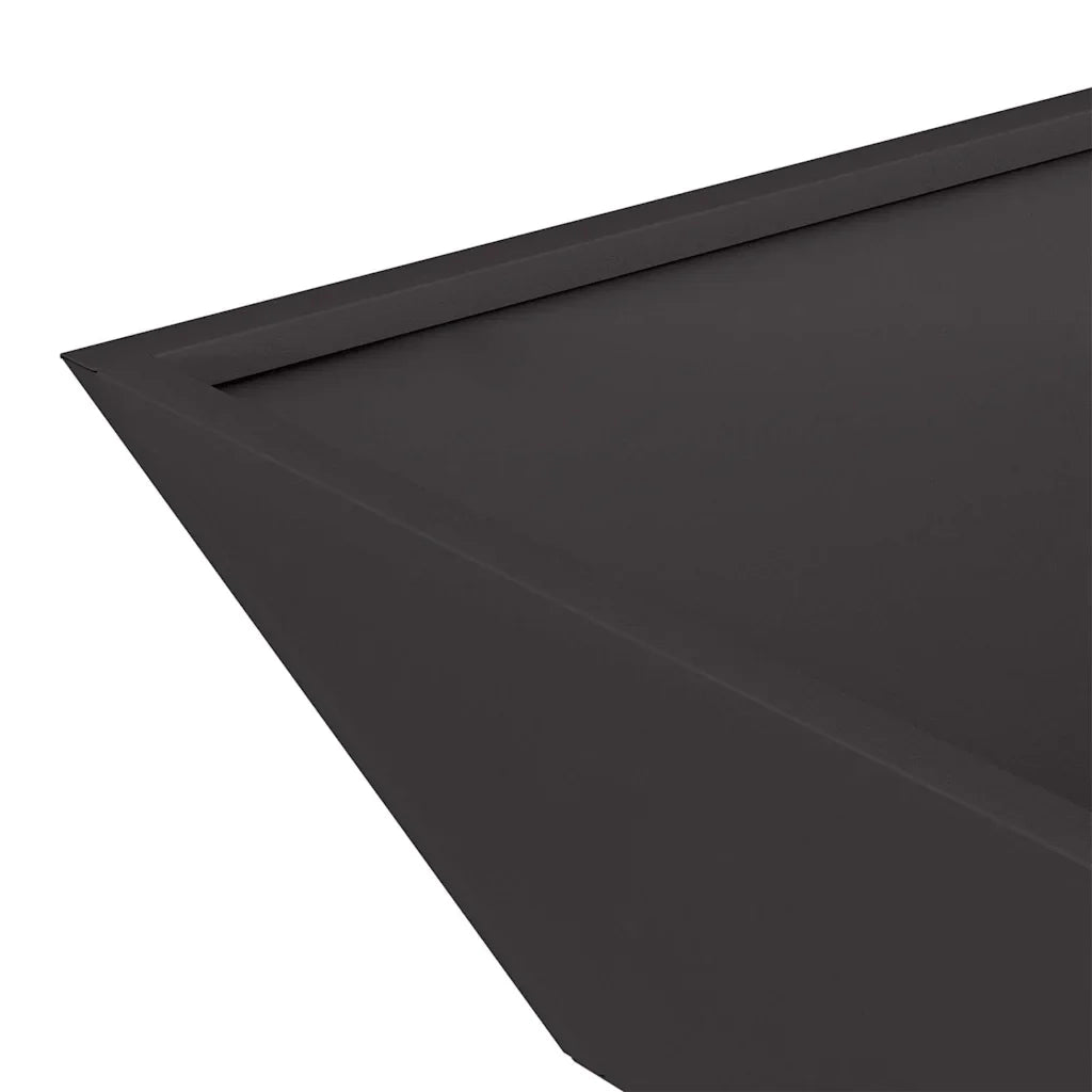 Fioriera da giardino trapezoidale moderna per esterni 50 x 50 x 15 cm in acciaio laminato a freddo nero codice 02_0052382.