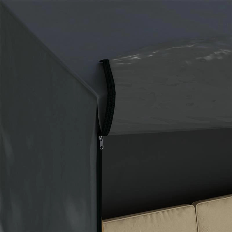 COPERTURA PER DONDOLO DA GIARDINO 3 POSTI IMPERMEABILE E ANTI UV 220X125X172 CM NERO