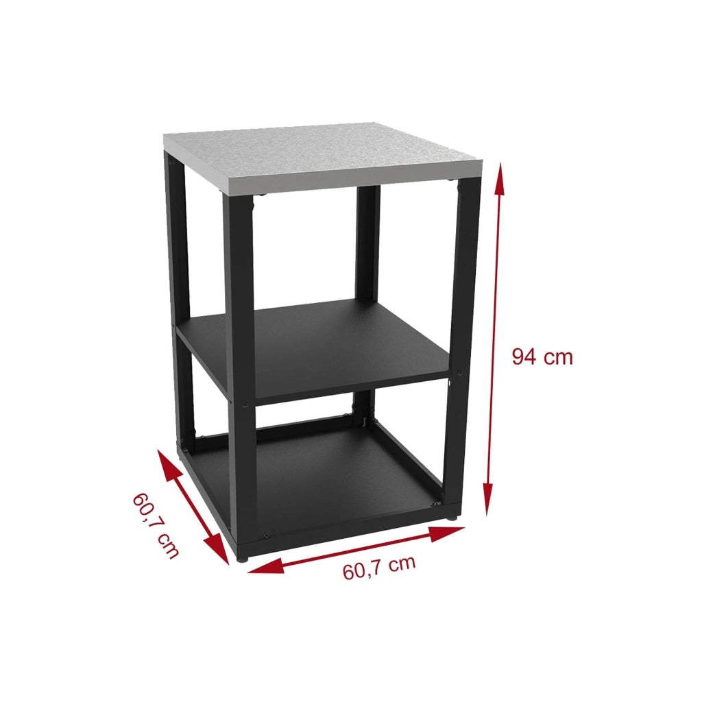 Modulo Piano Outdoor con Scaffale Aperto in Acciaio Inox – Cucina da Esterno Modulare