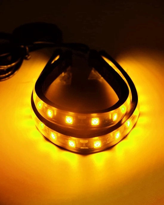 4 pezzi di Strisce LED 12V 30CM Acqua Resistanti – Ambra – Per Auto, Moto, Barca e Carrello da Golf
