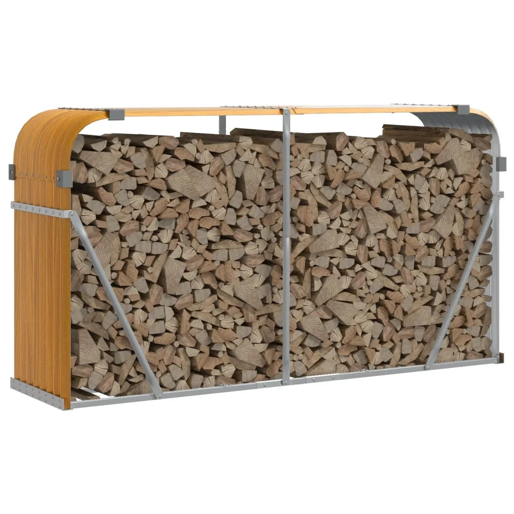 Portaceppi Effetto Legno 180x45x100 cm in Acciaio Zincato 364584