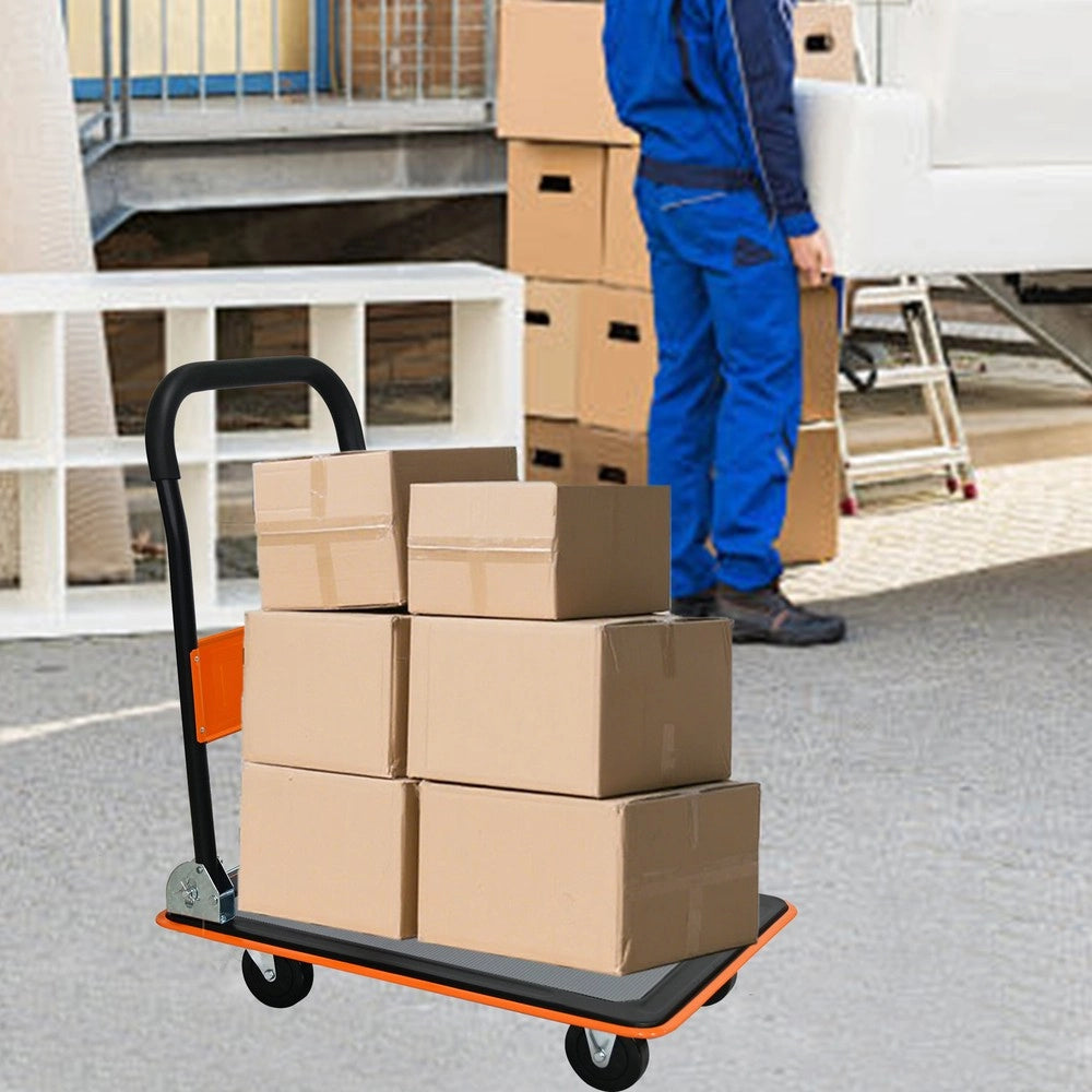 Carrello Piattaforma Pieghevole ¨C MINIMAL ¨C 150 kg, Ruote 360¡ã, Arancione