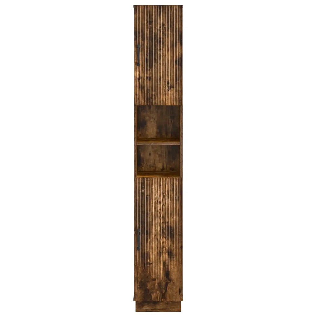 Armadio da Bagno con Ripiano Aperto HOORN Rovere Fumo 897260