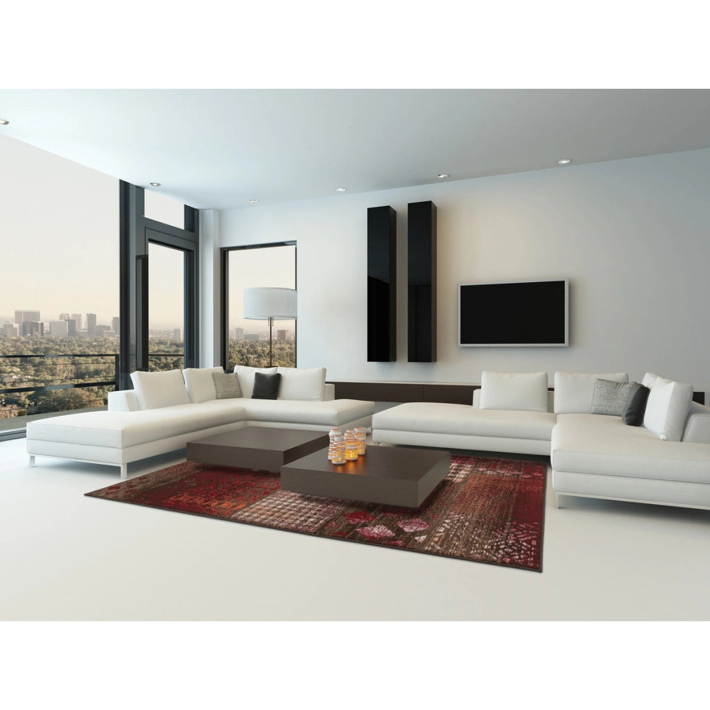 Tappeto Funky 2029 Rosso a Pelo Corto 160x230 cm
