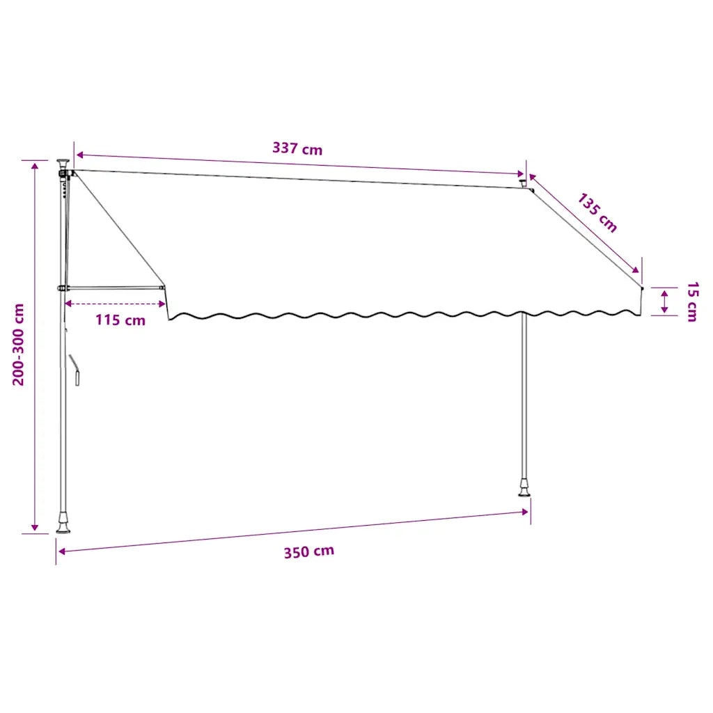 Tenda da Sole Retrattile Manuale 350cm Strisce Arancione Bianco 43235