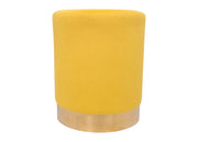 Pouf Salotto/Camera Rotondo Imbottito Modello Cilindro Velvet In Tinta Unita - Pouf - Senape