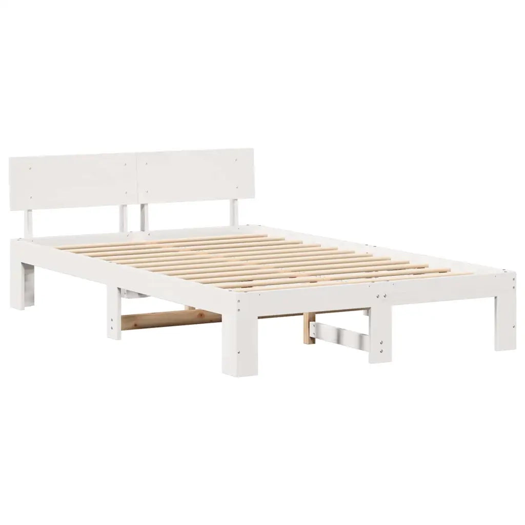 Struttura del letto Bianco 120 x 190 cm Pino massello 872663