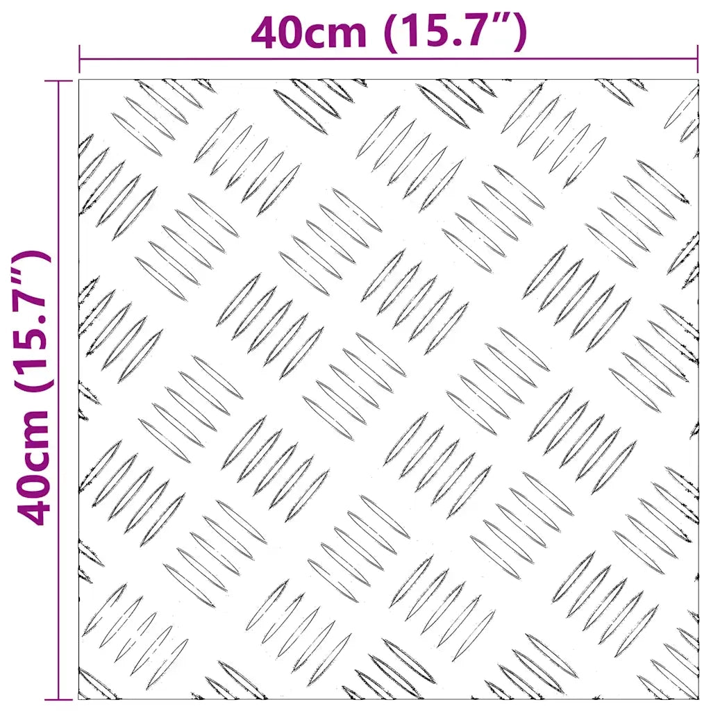 Gradini per Scale Quadrato 4 pcs Argento 40 x 40 cm Alluminio 4104316