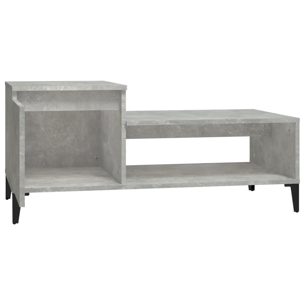 Tavolino Salotto Grigio Cemento 100x50x45 cm Legno Multistrato cod mxl 26317
