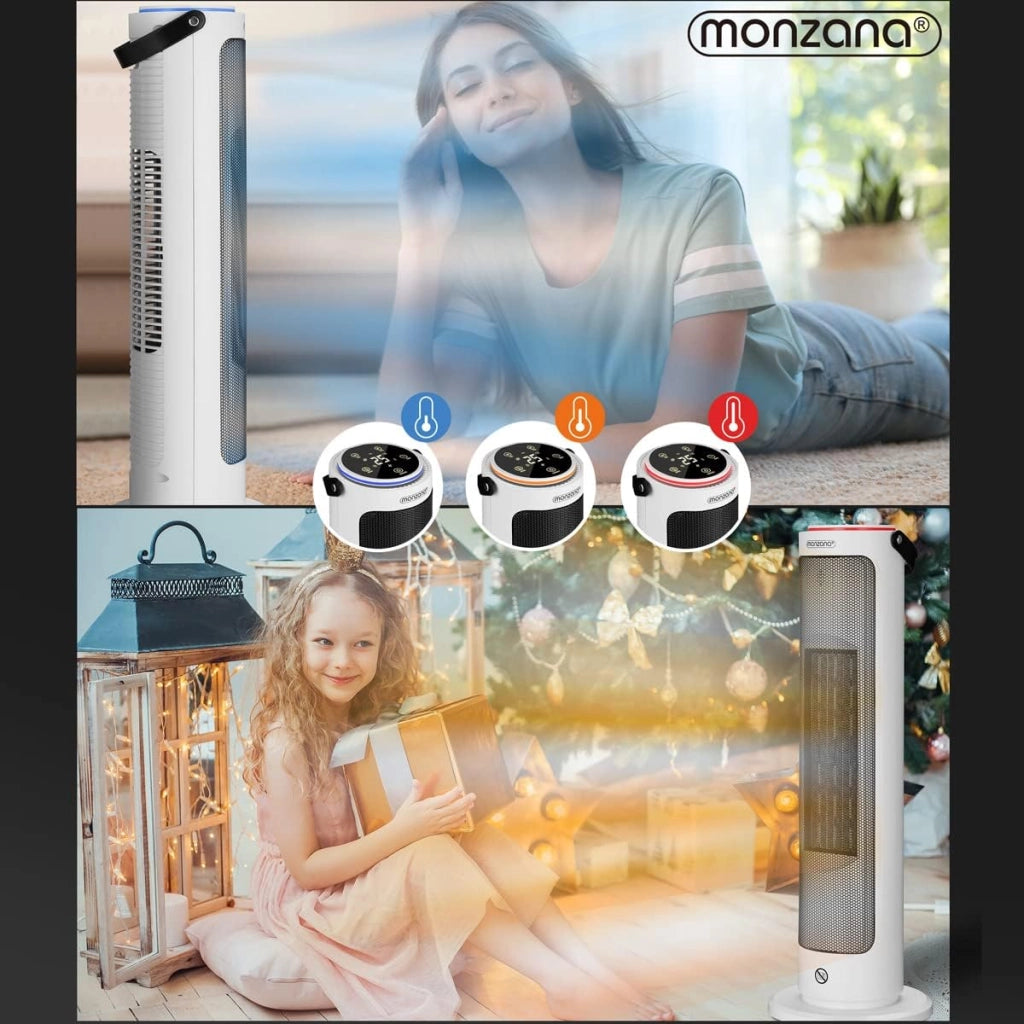Termoventilatore da 2000W 15-35°C modalità Eco Teleocmando Display Touch LED Luminosi