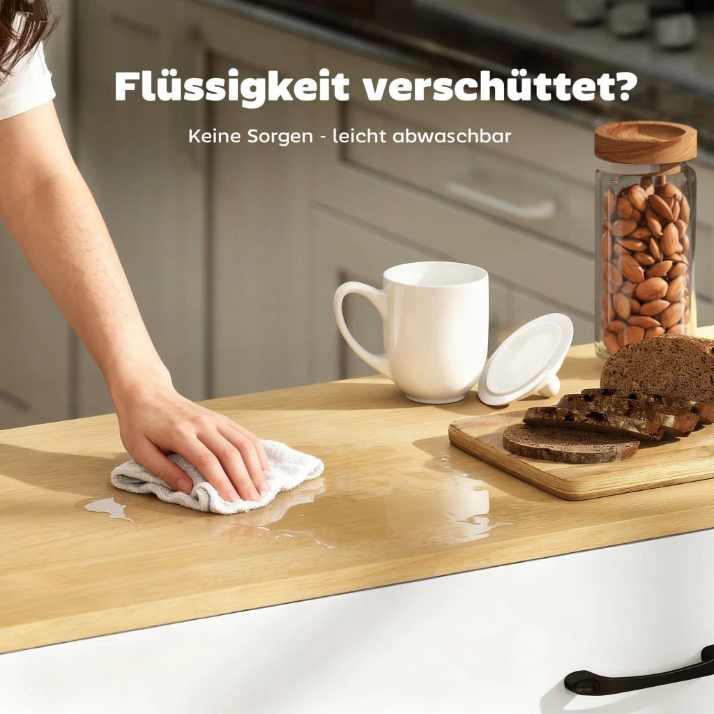 Isola cucina mobile ¨C Minimal ¨C Bianco, MDF, con ripiano estraibile