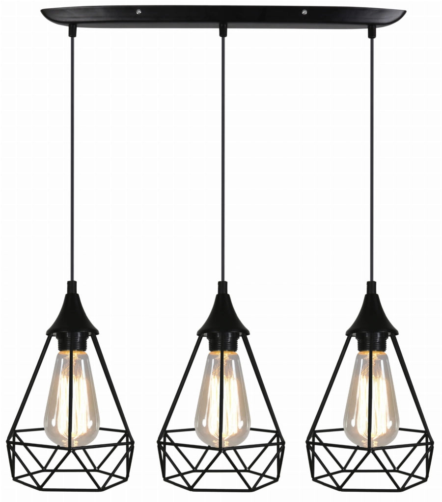 Lampadario Candellux Graf 33-62901 nero 3xE27 industriale loft