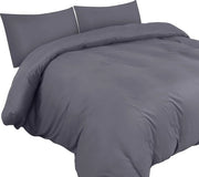 Set di coprifuoco in microvezzi - Coprifuoco 200x200cm con coprifuoco per cuscino 50x75cm - Set di coprifuoco in microvezzi - Grigio