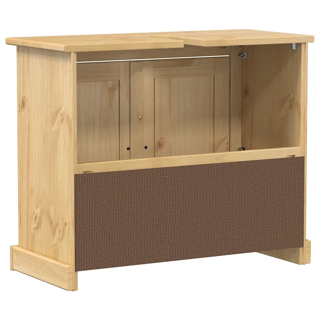 Mobile Lavabo da Bagno-Armadietto da bagno Corona 73x33x60cm Legno Massello di Pino