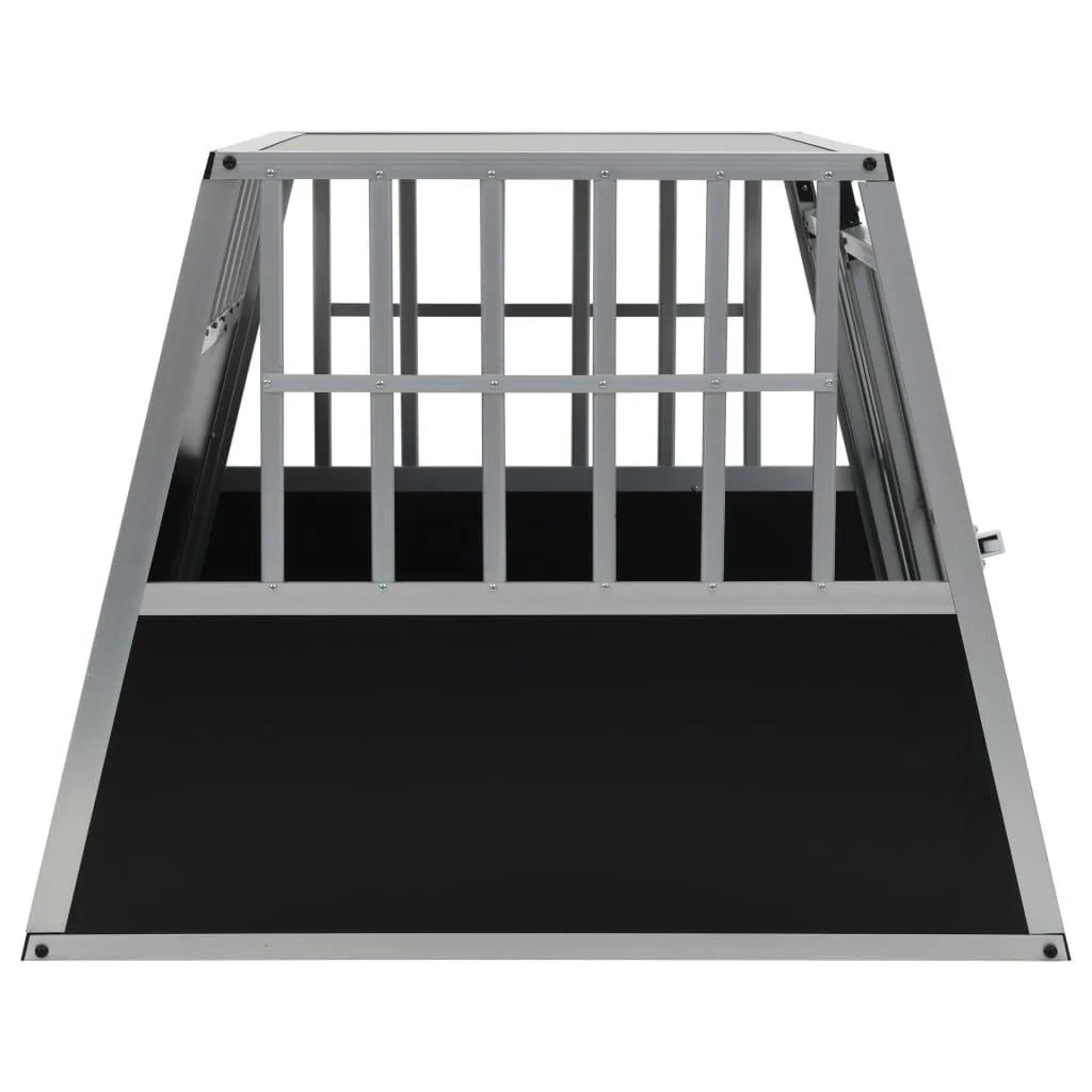 Trasportino per cani con doppia porta 94 x 88 x 69 cm alluminio e MDF nero 02_0000064