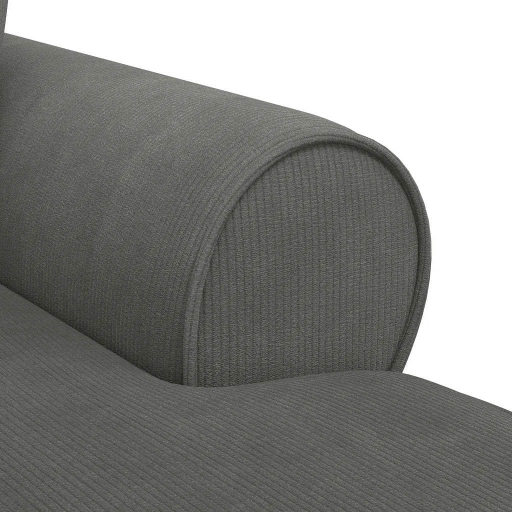Chaise Longe con Gonna 3 pcs Grigio scuro Tessuto in Cords