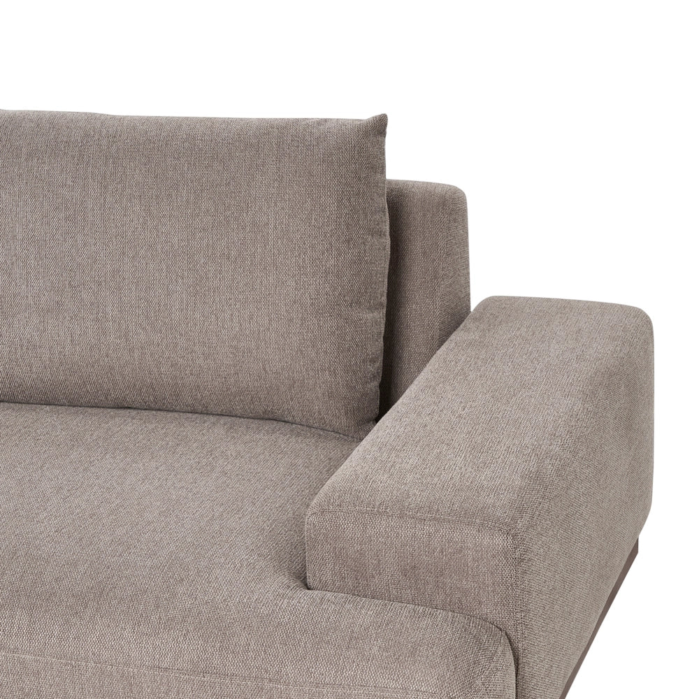 Divano in tessuto ad angolo retto Marrone Chiaro Tessuto Gambe in metallo 3 posti Stile minimalista