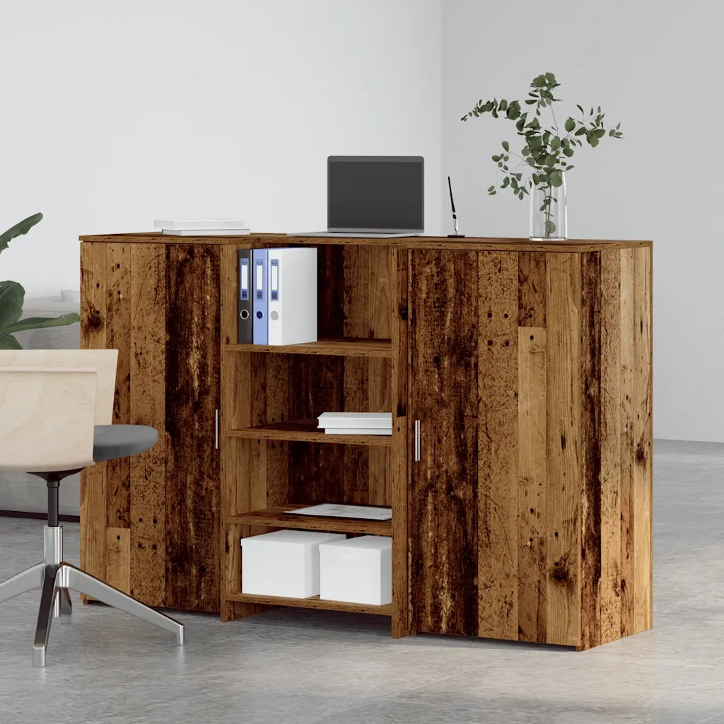 Banco Reception | Scrivania | Tavolo da Ufficio Legno Antico 155x50x103,5 cm Legno Multistrato