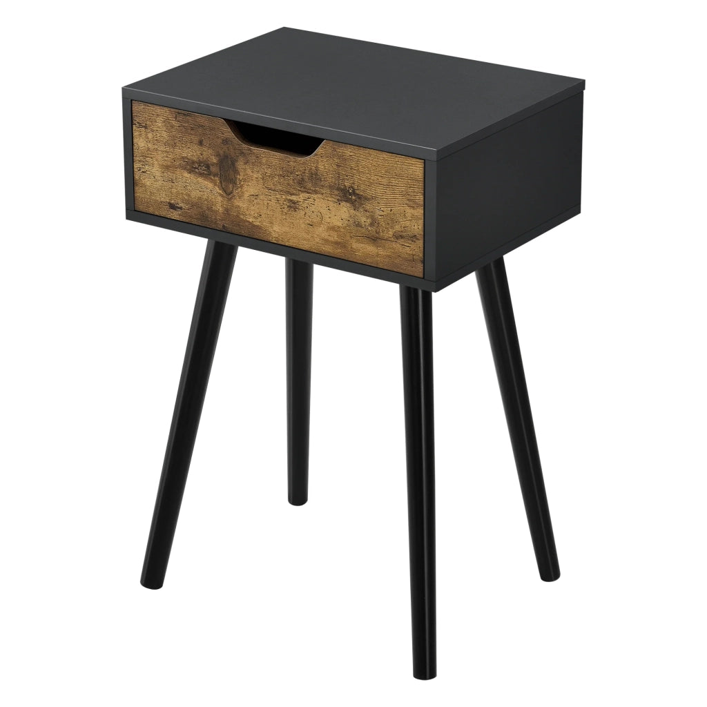 Set di 2 tavolini laterali 60 x 40 x 30 cm effetto legno scuro nero 03_0009719
