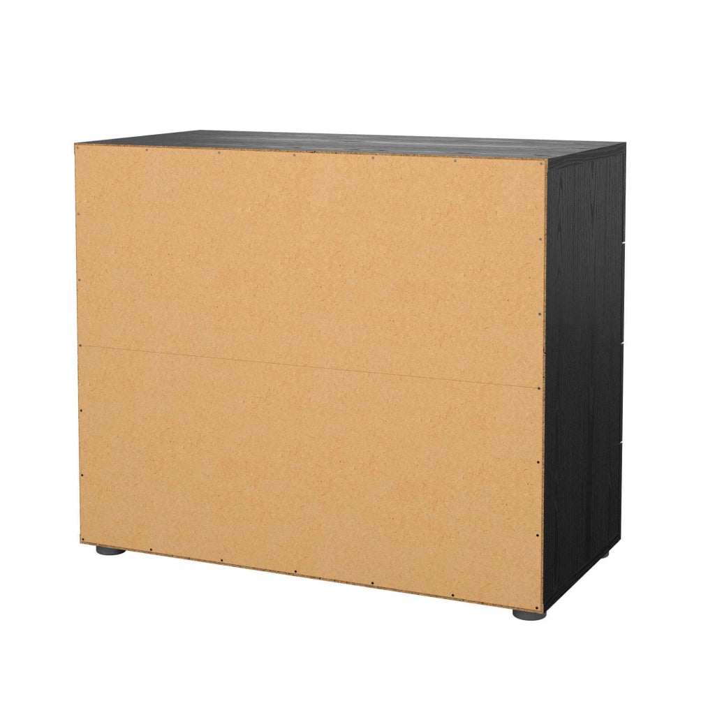 Cassettiera Arwen, Settimino multiuso, Comò camera da letto, Mobile con cassetti, 80x40 h68 cm, Nero