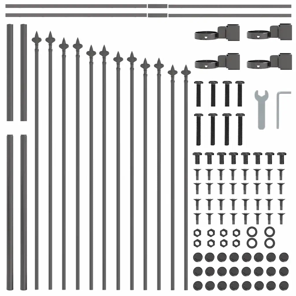 Recinzione per Giardino 3 pcs Grigio 170 x 140 cm